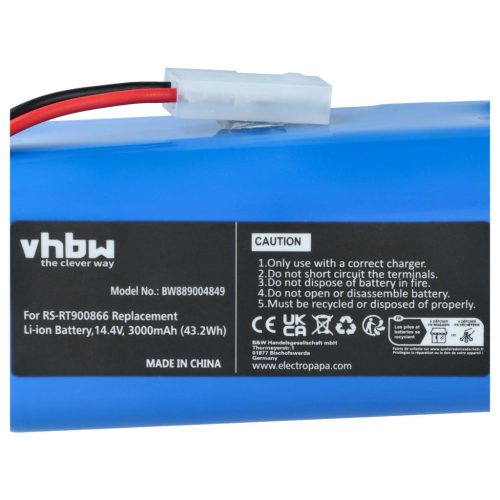 VHBW Akku Rowenta RS-RT900866 statt - 3000 mAh 14,4 V Li-Ion