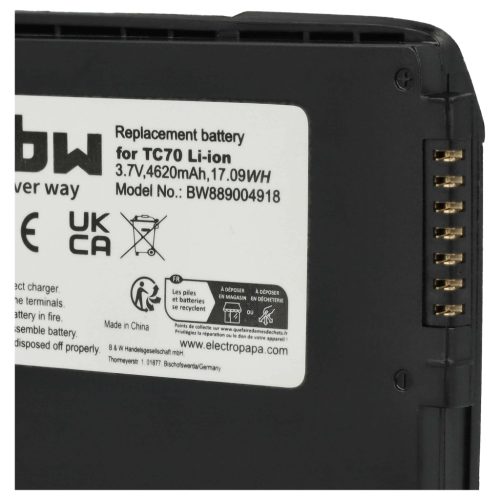 VHBW Akku Motorola 82-171249-02, 82-171249-01, BT-000318 - 4620 mAh 3,7 V Li-Ion