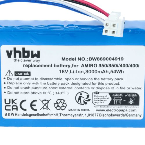VHBW Battery Yard Force 1920726 - 3000 mAh 18 V Li-Ion