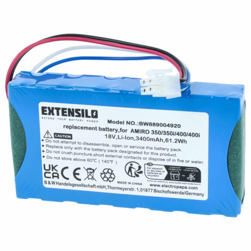 VHBW Lawn Mower Battery 1920726 - 3400 mAh 18 V Li-Ion