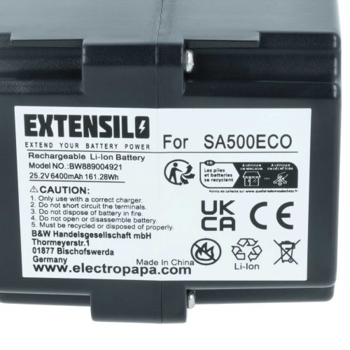 VHBW Battery Yard Force 862601, 862615, 862617, 862618, 0862622, 0862622001 - 6400 mAh 25.2 V Li-Ion