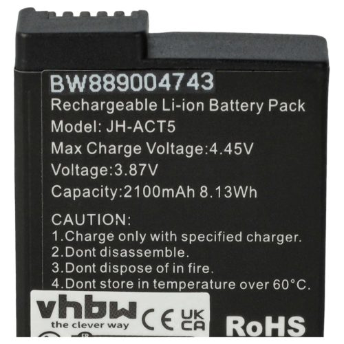 VHBW Akku und Ladegerät DJI BCX204-1950-3.87, CP.OS.00000370.01 - 2100 mAh 3,87 V Li-Ion