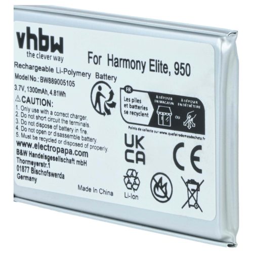 VHBW Akku Logitech 533-000128, 623158 - 1300 mAh 3,7 V Li-Polymer