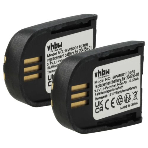 VHBW Wireless Headset Battery 204755-01, 82742-01, 84598-01 - 140 mAh 3.7 V Li-polymer