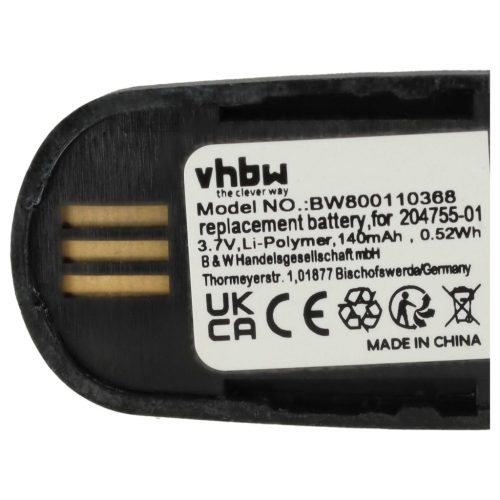 VHBW Wireless Headset Battery 204755-01, 82742-01, 84598-01 - 140 mAh 3.7 V Li-polymer