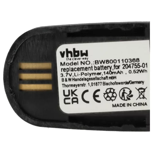 VHBW Wireless Headset Battery Plantronics 204755-01, 82742-01, 84598-01 - 140 mAh 3.7 V Li-polymer