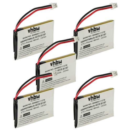VHBW Vezeték nélküli fejhallgató Akkumulátor 452128, B511007 - 180 mAh 3,7 V Li-polimer