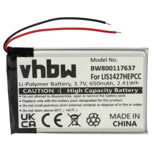 VHBW Kabelloses Headset Akku PR-423350 - 650 mAh 3,7 V Li-Polymer