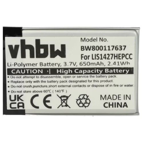 VHBW Kabelloses Headset Akku PR-423350 - 650 mAh 3,7 V Li-Polymer