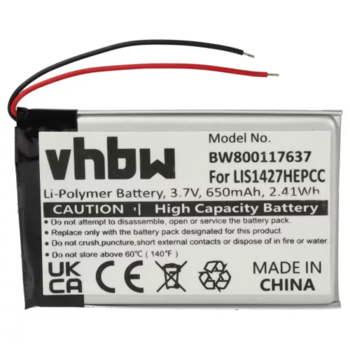 VHBW Wireless Headphone Battery PR-423350 - 650 mAh 3.7 V Li-polymer