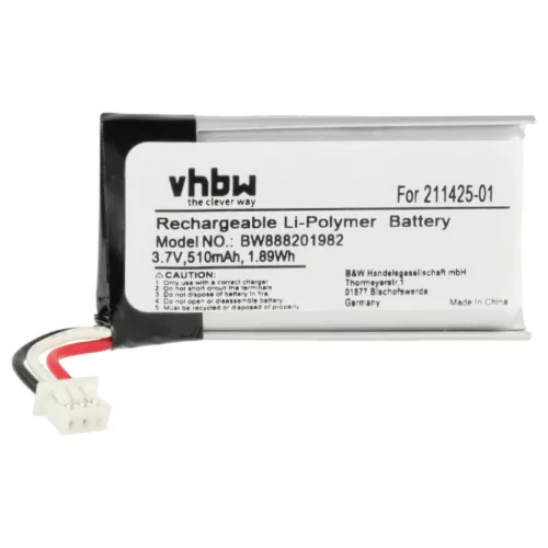 VHBW Wireless Headphone Battery 211425-01, 202555-01 - 510 mAh 3.7 V Li-polymer