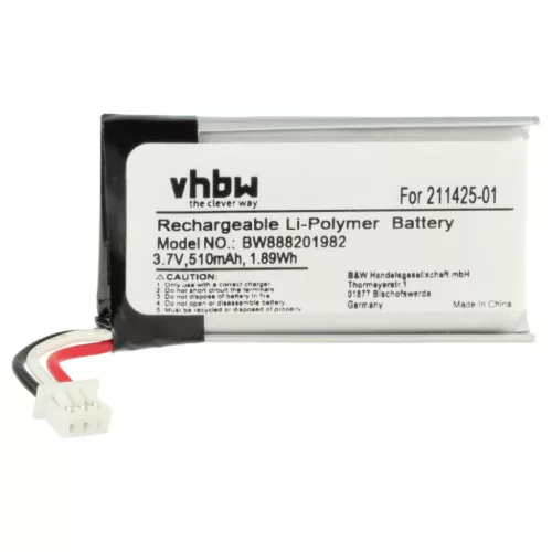 VHBW Wireless Headphone Battery 211425-01, 202555-01 - 510 mAh 3.7 V Li-polymer