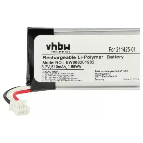 VHBW Wireless Headphone Battery 211425-01, 202555-01 - 510 mAh 3.7 V Li-polymer