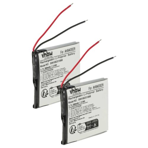 VHBW Kabelloses Headset Akku AHB403029 - 360 mAh 3,7 V Li-Polymer