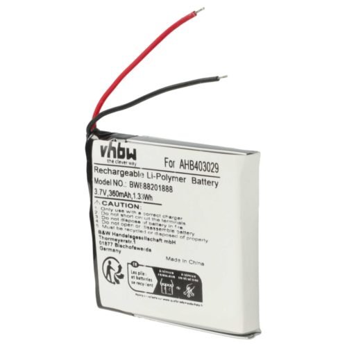 VHBW Kabelloses Headset Akku AHB403029 - 360 mAh 3,7 V Li-Polymer