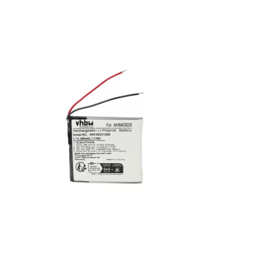 VHBW Wireless Headset Battery AHB403029 - 360 mAh 3.7 V Li-polymer