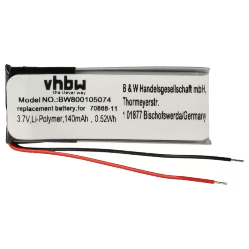 VHBW Kabellose Kopfhörer Akku Jabra AHB371030PA, 73366-01, 70868-1 - 140 mAh 3,7 V Li-Polymer