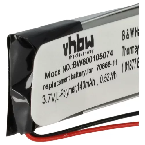 VHBW Kabellose Kopfhörer Akku Jabra AHB371030PA, 73366-01, 70868-1 - 140 mAh 3,7 V Li-Polymer