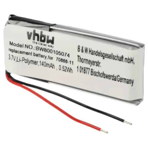 VHBW Kabellose Kopfhörer Akku Jabra AHB371030PA, 73366-01, 70868-1 - 140 mAh 3,7 V Li-Polymer