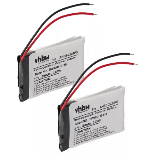 VHBW Kabelloses Headset Akku AHB5-2229PS - 250 mAh 3,7 V Li-Polymer