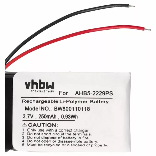 VHBW Kabelloses Headset Akku AHB5-2229PS - 250 mAh 3,7 V Li-Polymer