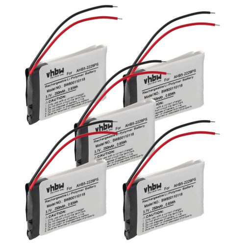 VHBW Vezeték nélküli fejhallgató akkumulátor AHB5-2229PS - 250 mAh 3,7 V Li-polimer