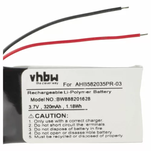 VHBW Hands-Free Battery Jabra AHB582035PR-03 - 320 mAh 3.7 V Li-polymer