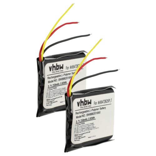 VHBW Drahtloser Kopfhörer Akku CP-GN650, AHB472625PLT, AHB682828PS - 250 mAh 3,7 V Li-Polymer