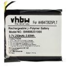 VHBW Drahtloser Kopfhörer Akku CP-GN650, AHB472625PLT, AHB682828PS - 250 mAh 3,7 V Li-Polymer