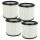 4x cartridge filter replaces Einhell 2351110 for LIV Vacuum Cleaner, black / white