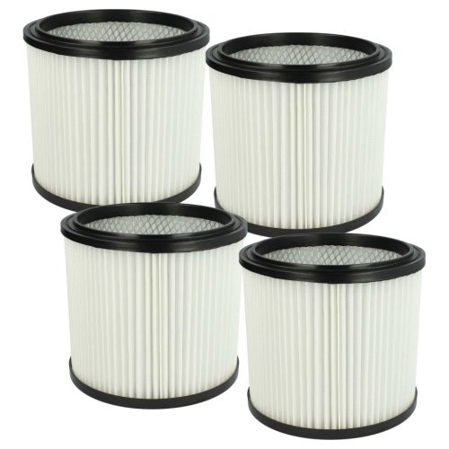 4x cartridge filter replaces Einhell 2351110 for LIV Vacuum Cleaner, black / white