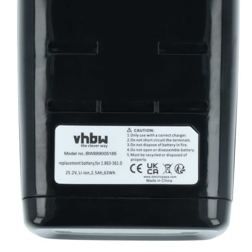 VHBW Akku Kärcher 2.863-361.0 - 2500 mAh 25,2 V Li-Ion