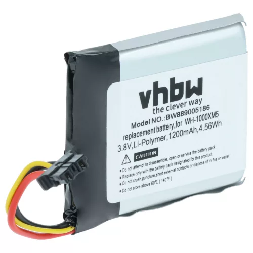 VHBW Kabelloses Kopfhörer Akku SP723741 - 1200 mAh 3,8 V Li-Polymer