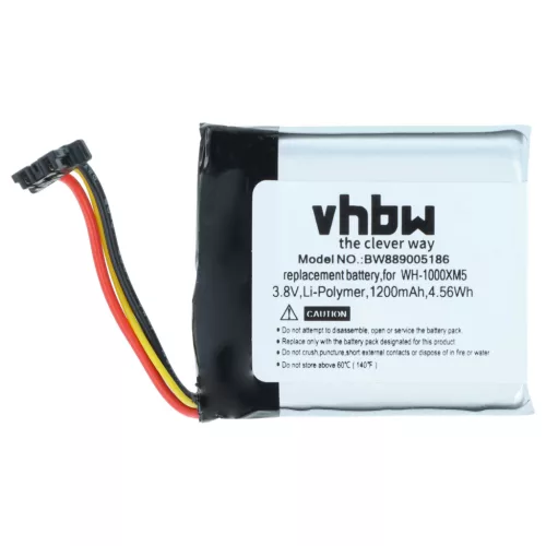 VHBW Kabelloses Kopfhörer Akku SP723741 - 1200 mAh 3,8 V Li-Polymer