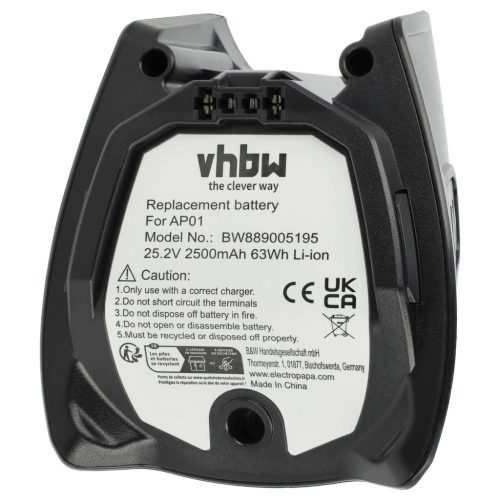 VHBW Akku AP01, HX-LA, 1010042, AP02, HS19, 11384710 - 2500 mAh 25,2 V Li-Ion