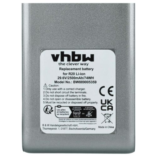 VHBW Akku Dreame VBP2-06 - 2500 mAh 29,6 V Li-Ion