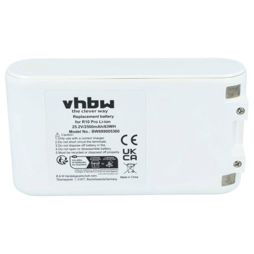 VHBW Akku Dreame R10, R10 Pro - 2500 mAh 25,2 V Li-Ion