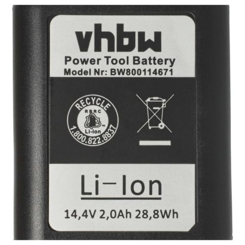 VHBW Akkumulátor Gesipa 7251045, 7251049 - 2000 mAh 14,4 V Li-Ion