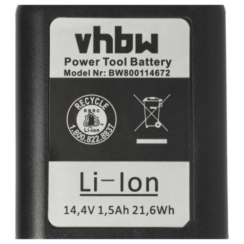 VHBW Akkumulátor Gesipa Accubird, Firebird, Powerbird - 1500 mAh 14,4 V Li-Ion