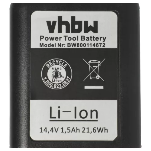 VHBW Akku Gesipa Accubird, Firebird, Powerbird - 1500 mAh 14,4 V Li-Ion