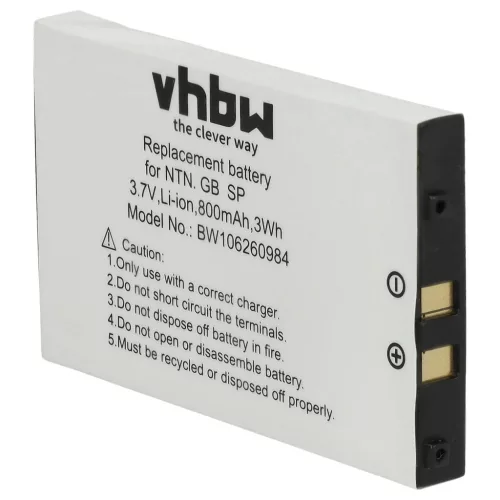 VHBW Game Console Battery BT-M12, SAM-SPRBP, BAT-GBASP-1LI - 800 mAh 3.7 V Li-Ion