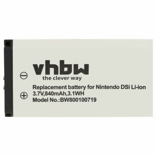 VHBW Spielkonsole Akku TWL-001, C/TWL-A-BP, TWL-003, BOAMK01 - 840 mAh 3,7 V Li-Ion