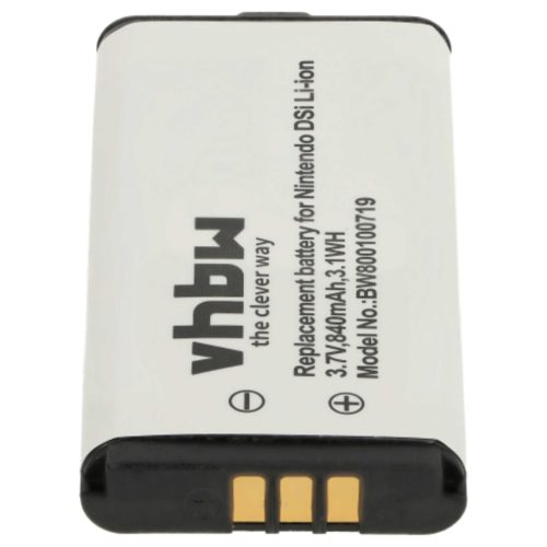 VHBW Spielkonsole Akku TWL-001, C/TWL-A-BP, TWL-003, BOAMK01 - 840 mAh 3,7 V Li-Ion
