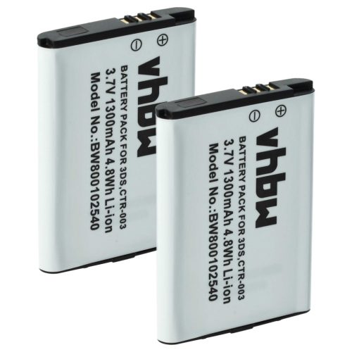 VHBW Spielkonsole Akku CTR-003, C/CTR-A-AB - 1300 mAh 3,7 V Li-Ion