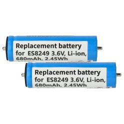   Electric Razor 2x Battery replaces Panasonic K0360-0570, WES8163L2505, V9ZL2508 - 680 mAh 3.6 V Li-Ion