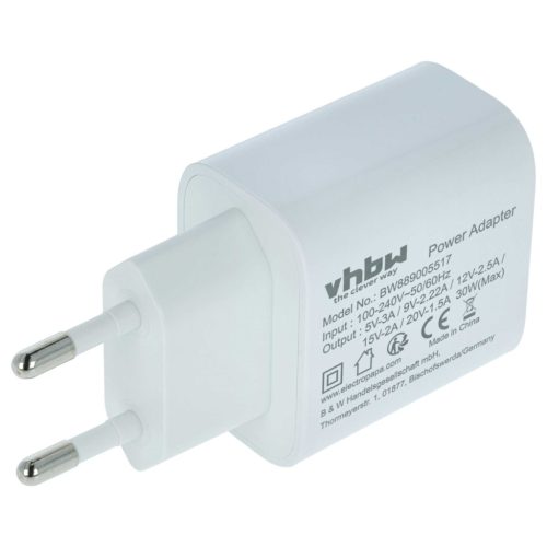VHBW Hálózati adapter Huawei, Toshiba, Google, Lenovo elektromos eszközökhöz - 5 / 9 / 12 / 15 / 20 V