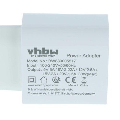VHBW Hálózati adapter Huawei, Toshiba, Google, Lenovo elektromos eszközökhöz - 5 / 9 / 12 / 15 / 20 V