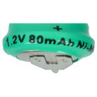 VHBW Knopfzellen-Akku 1/V80H 2 Pins - 80 mAh 1,2 V NiMH