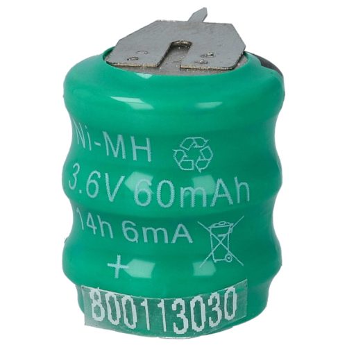 VHBW Gombelem Akkumulátor 3/V80H - 80 mAh 3,6 V NiMH