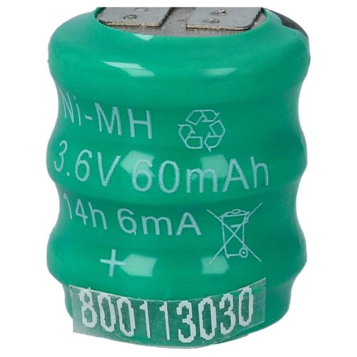 VHBW Gombelem Akkumulátor 3/V80H - 80 mAh 3,6 V NiMH